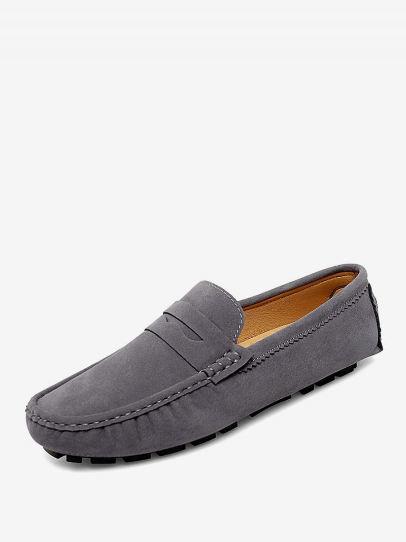 Loafer Sko Til Mænd Rund Tå Slip-on Køresko - Grå