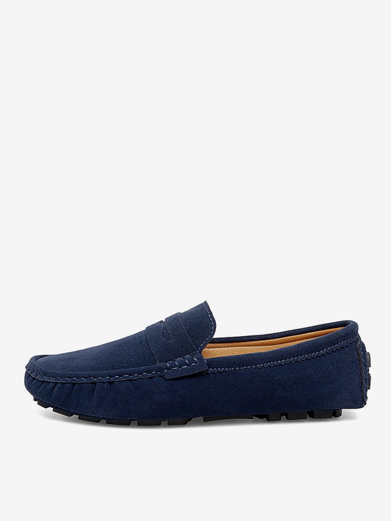 Loafer Sko Til Mænd Rund Tå Slip-on Køresko - Blå