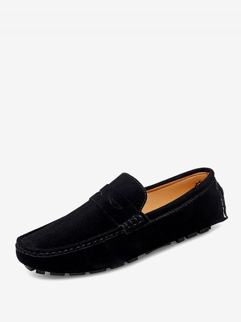 Loafer Sko Til Mænd Rund Tå Slip-on Køresko - Sort