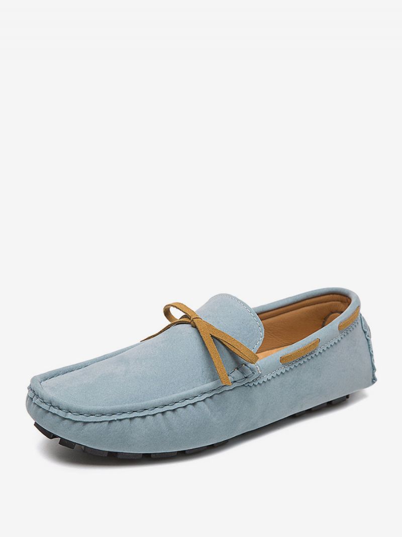 Loafer Sko Til Mænd Ruskind Slip-on Køresko - Lys Himmelblå