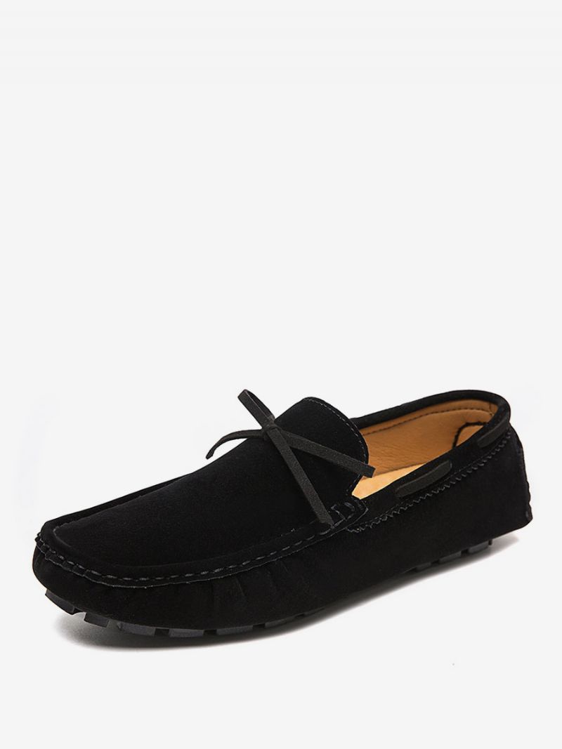 Loafer Sko Til Mænd Ruskind Slip-on Køresko - Sort