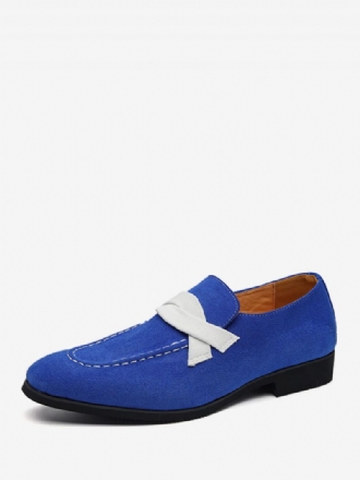 Loafer Sko Til Mænd Slip-on Monk Strap Farveblok Rund Tå Pu Læder Gallafestsko