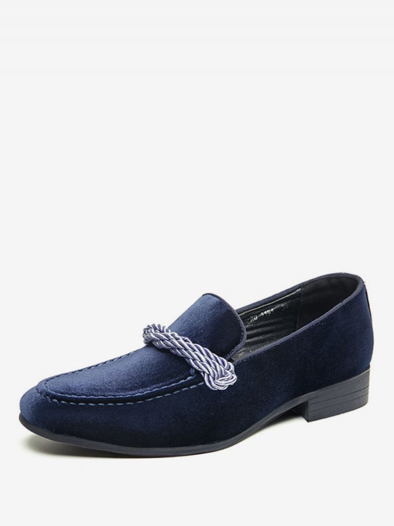 Loafer Sko Til Mænd Slip-on Monk Strap Rund Tå - Blå