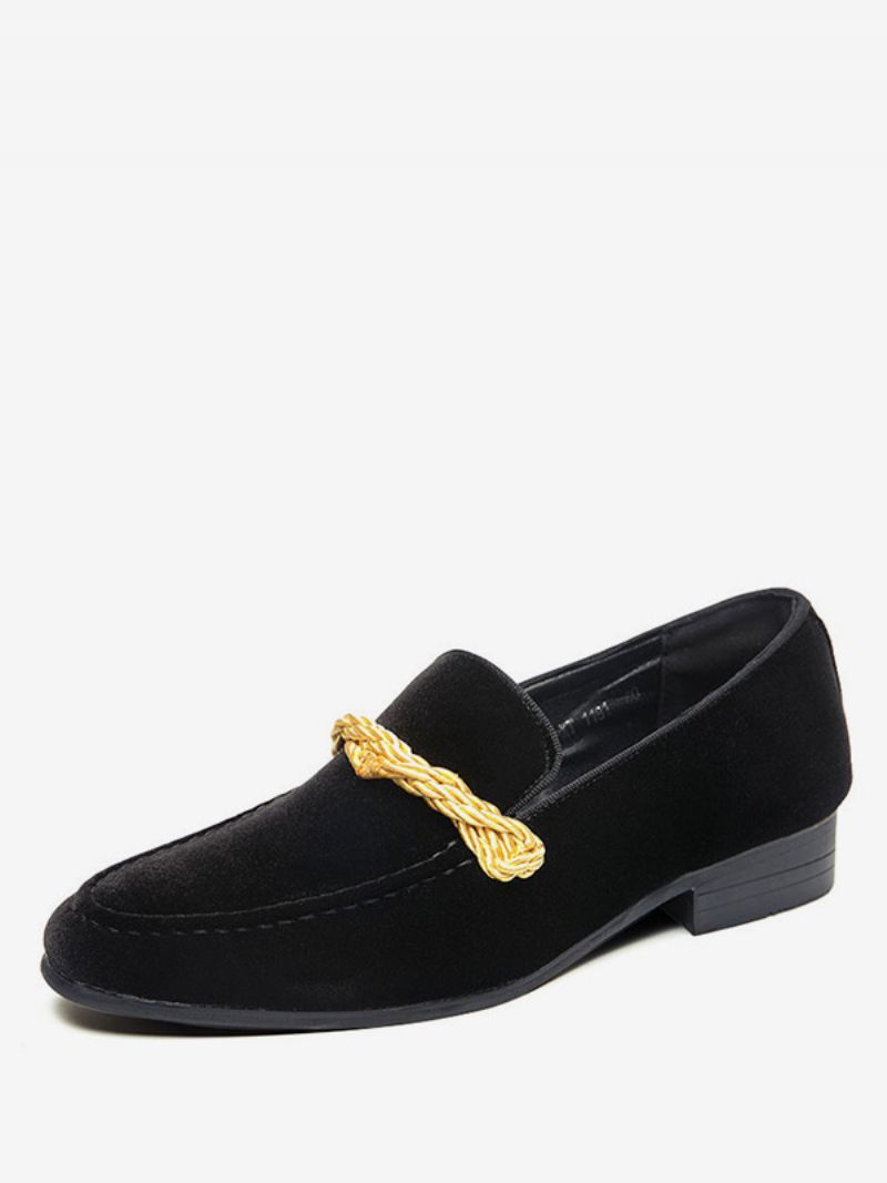 Loafer Sko Til Mænd Slip-on Monk Strap Rund Tå - Sort