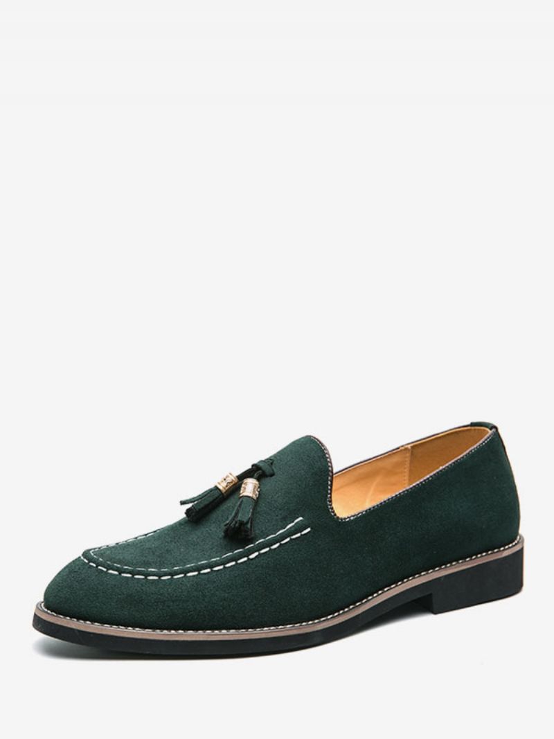 Loafer Sko Til Mænd Slip-on Pom Poms Rund Tå Pu Læder