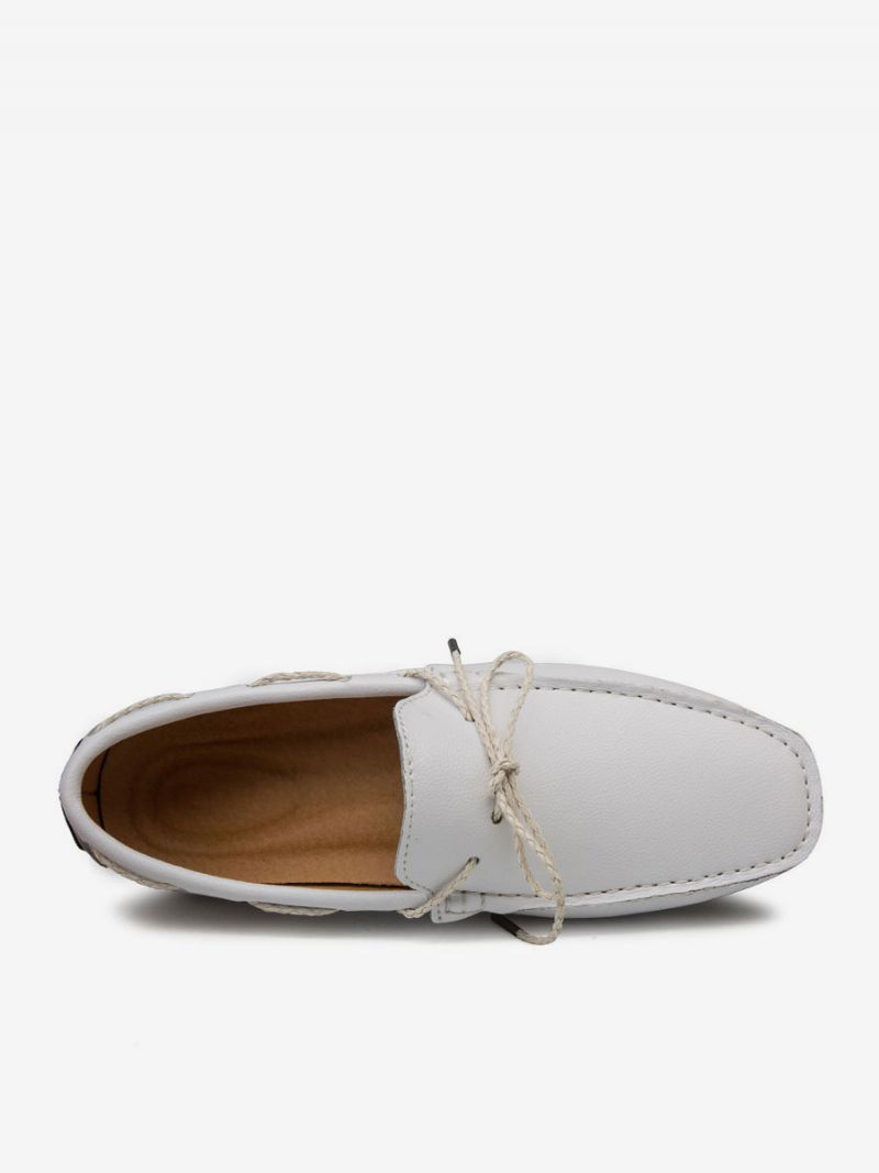 Loafer Sko Til Mænd Slip-on Rund Tå Pu Læder - Beige