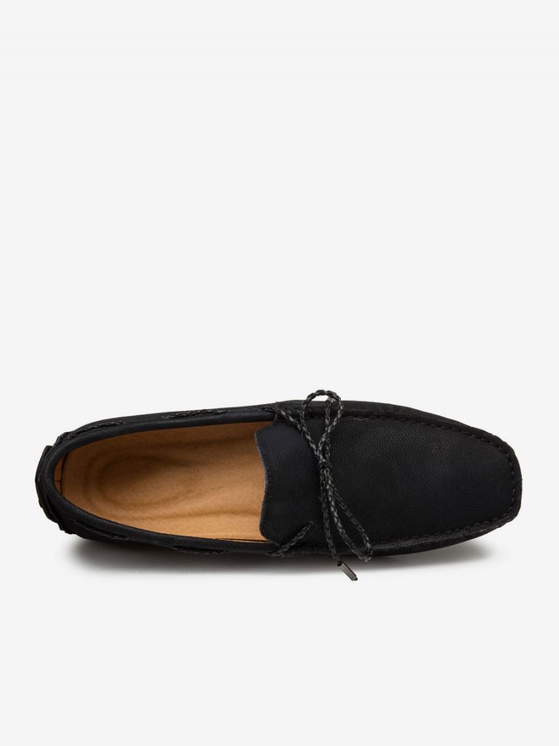 Loafer Sko Til Mænd Slip-on Rund Tå Pu Læder - Sort