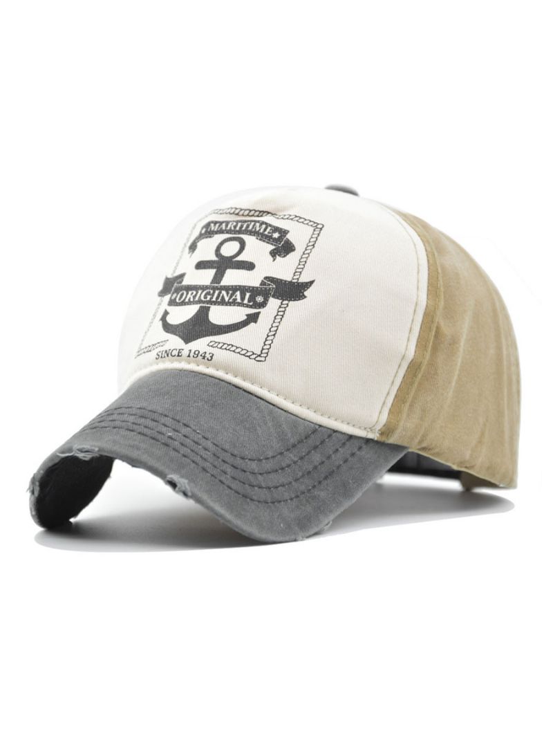 Mænd Baseball Hat Words Print Polyester Chic Blue Hats - Khaki