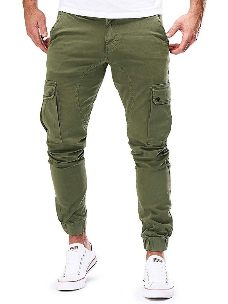 Mænd Bukser Casual Tapered Fit Sweatpants Hunter Green Pants