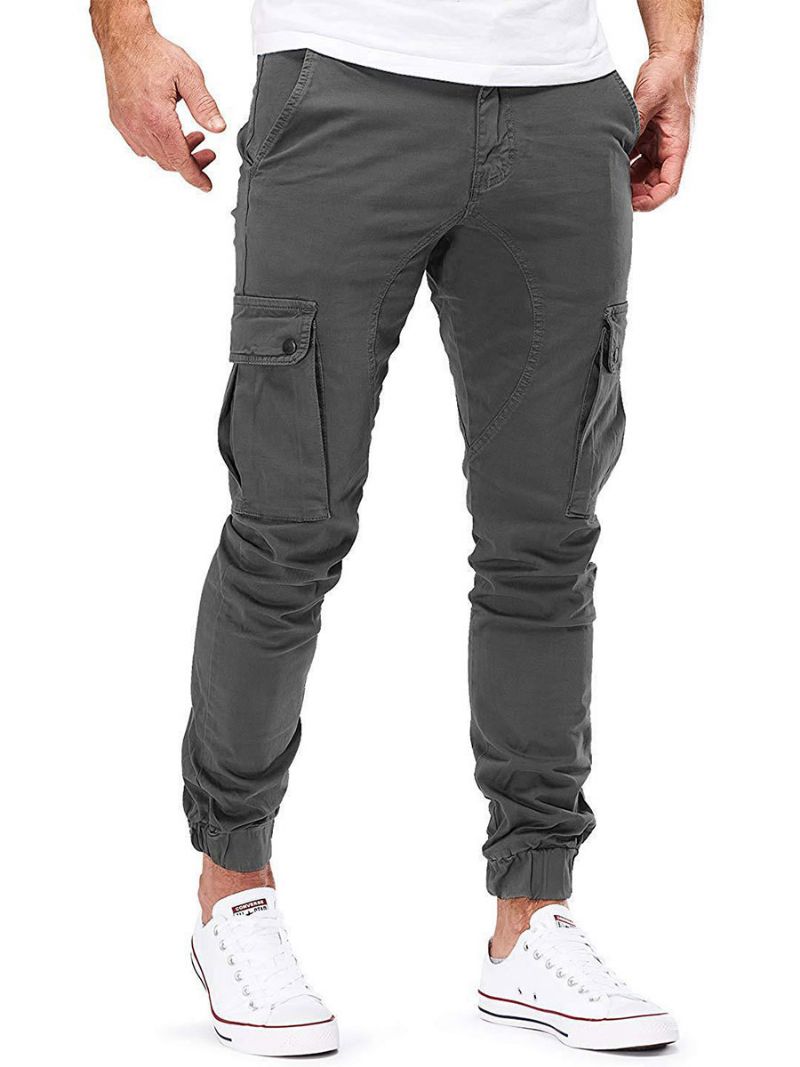 Mænd Bukser Casual Tapered Fit Sweatpants Hunter Green Pants - Dyb Grå