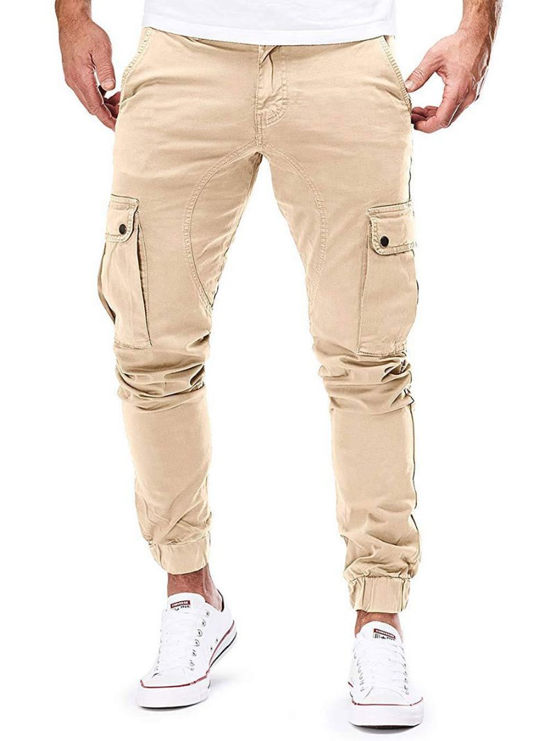 Mænd Bukser Casual Tapered Fit Sweatpants Hunter Green Pants - Khaki