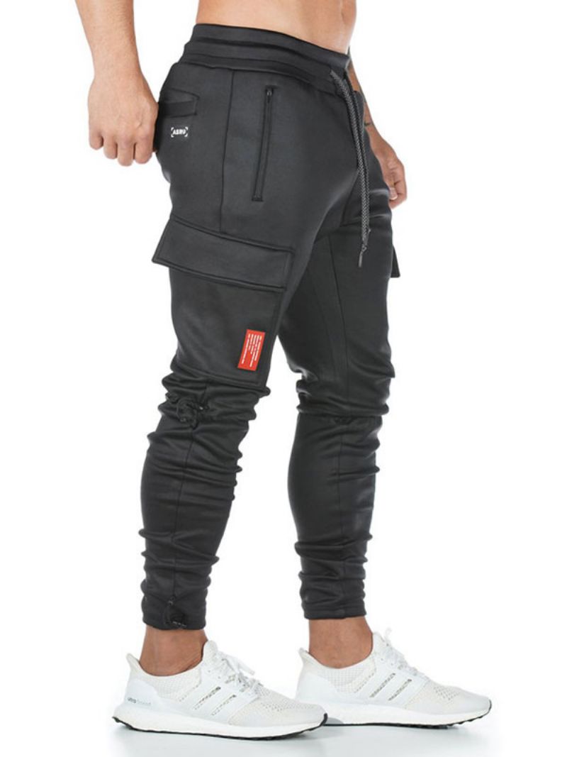 Mænd Bukser Chic Tapered Fit Joggingbukser Sorte - Sort