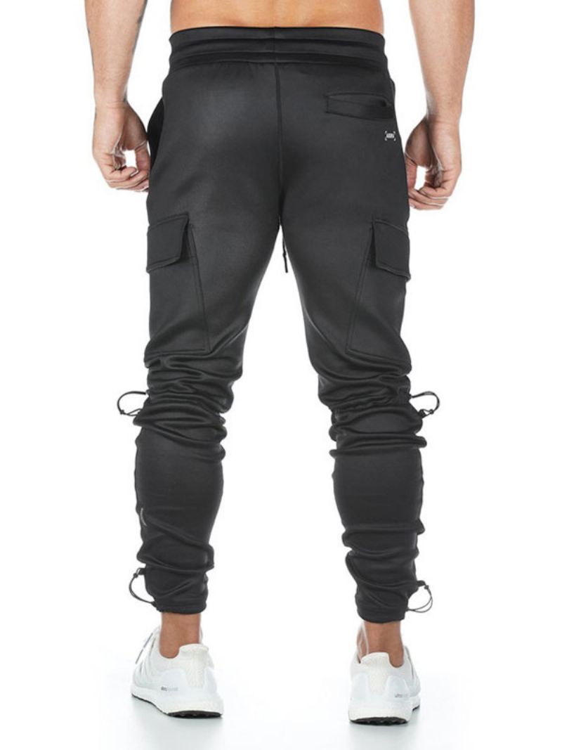 Mænd Bukser Chic Tapered Fit Joggingbukser Sorte - Sort