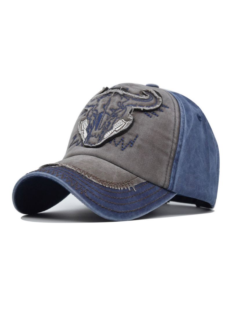 Mænd Cap Casual Animal Print Broderede Polyester Gule Hatte - Mørk Navy