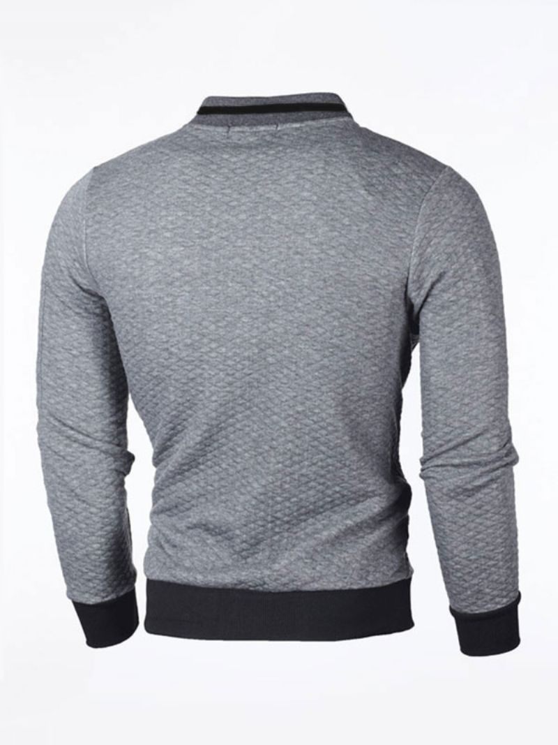 Mænd Hættetrøjer Portræt Hals Lange Ærmer Polyester Dyb Grå Sweatshirt - Deep Grey