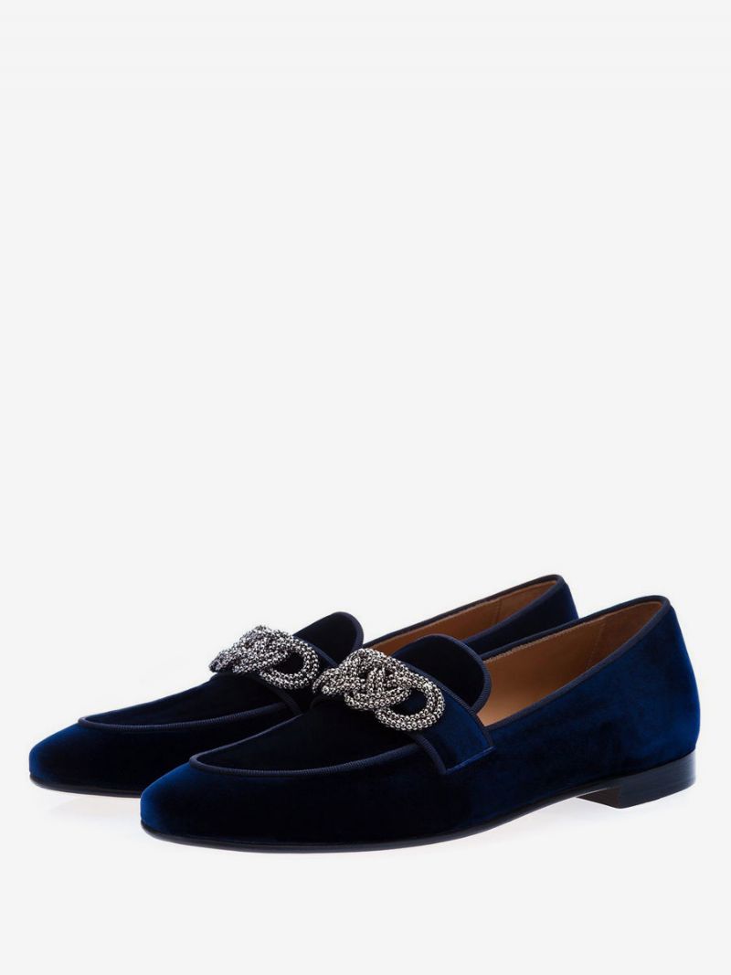 Mænd Loafer Prom Fest Bryllupssko Mode Mikroruskind Overkæder Artwork Slip-on Casual Flat