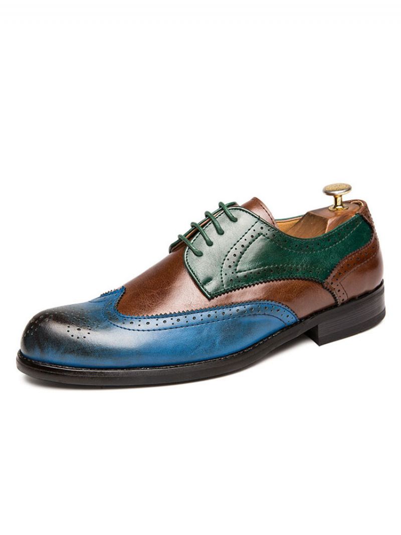 Mænds Color Block Wingtips Kjole Sko Derby