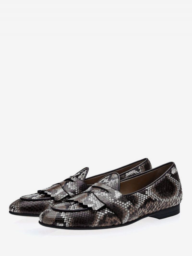 Mænds Frynser Penny Loafers Prom Party Bryllupssko - Python