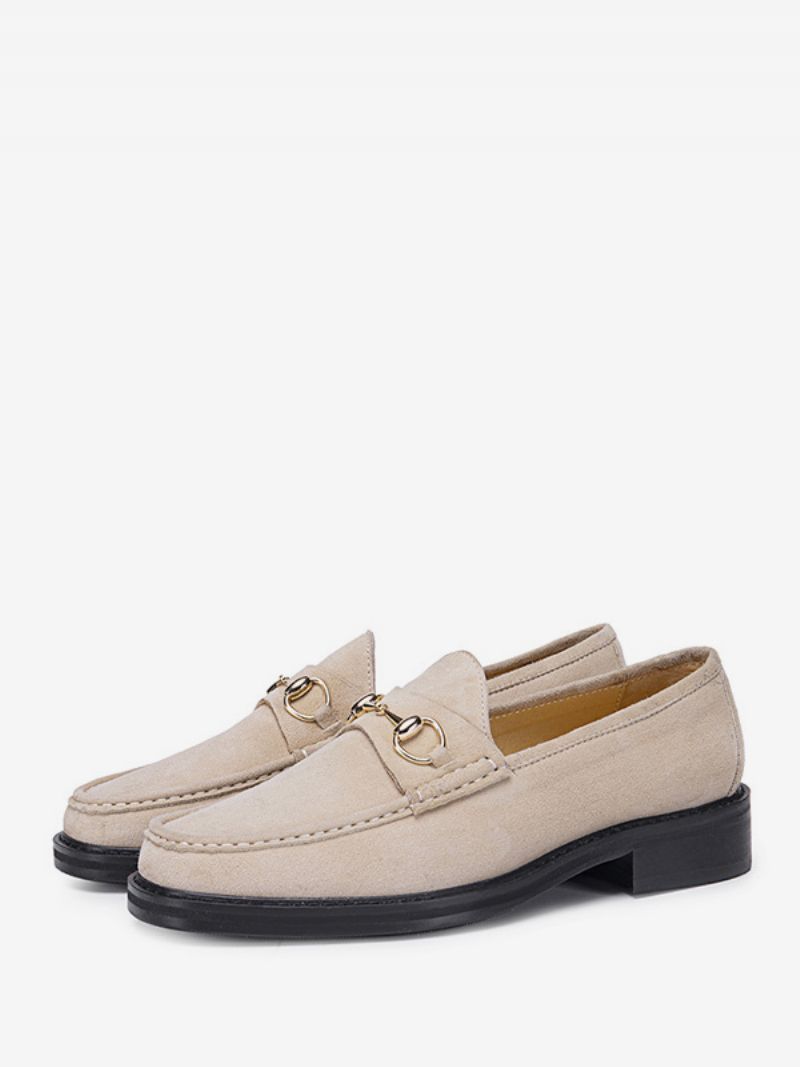 Mænds Kid Skin Slip-on Loafer Sko Prom Bryllupssko - Lysegul