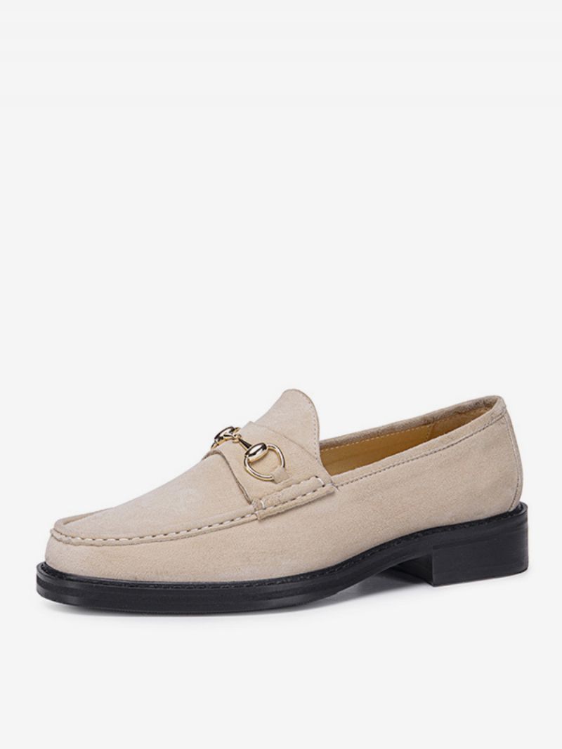 Mænds Kid Skin Slip-on Loafer Sko Prom Bryllupssko - Lysegul