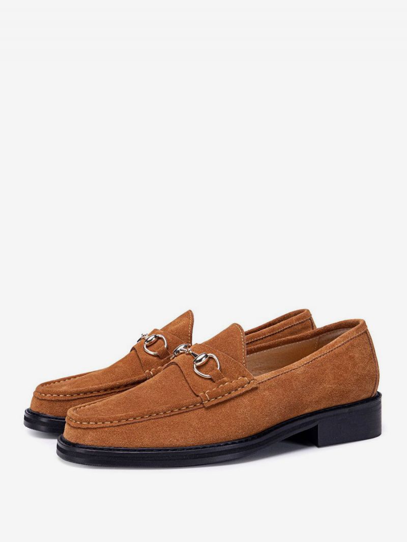 Mænds Kid Skin Slip-on Loafer Sko Prom Bryllupssko - Kaffe Brun