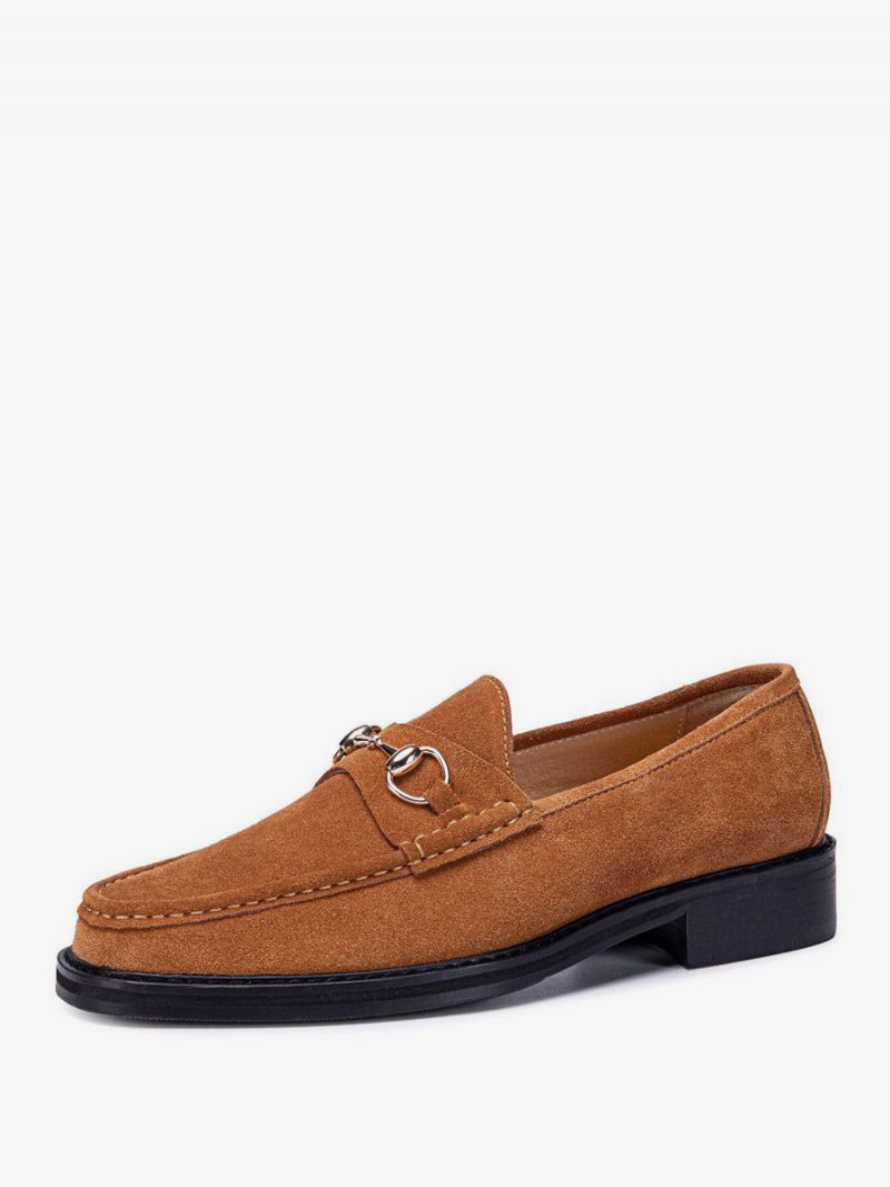 Mænds Kid Skin Slip-on Loafer Sko Prom Bryllupssko - Kaffe Brun