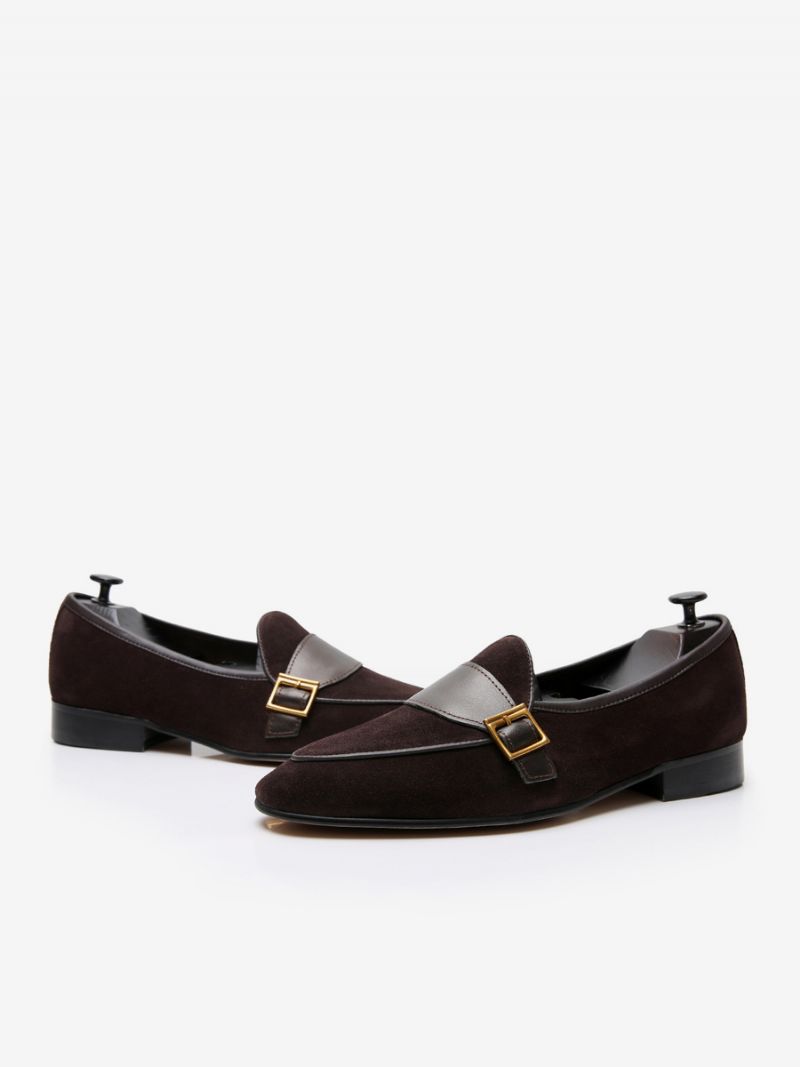 Mænds Kohud Slip-on Loafer Prom Bryllupssko - Chokolade