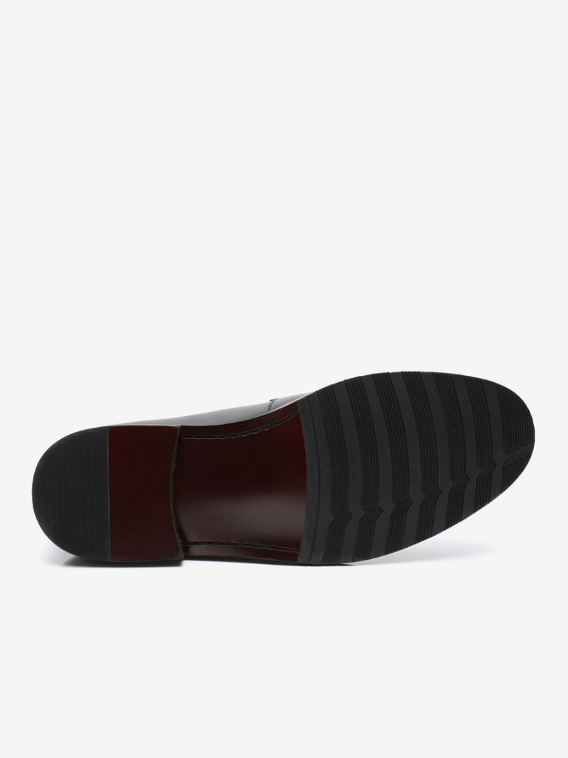 Mænds Kohud Slip-on Loafer Ruskind Prom Bryllupssko - Sort