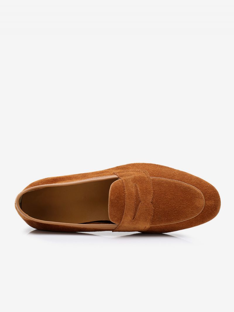 Mænds Loafer Kohud Slip-on Prom Bryllupssko - Kaffe Brun