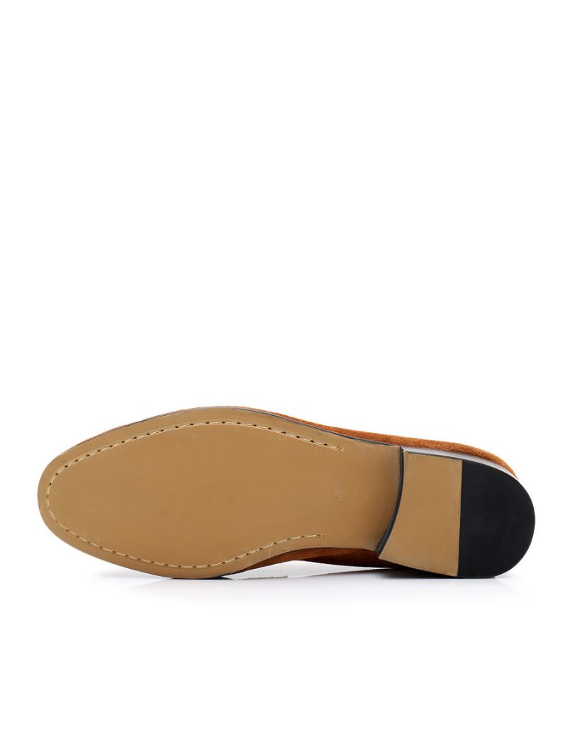 Mænds Loafer Kohud Slip-on Prom Bryllupssko - Kaffe Brun