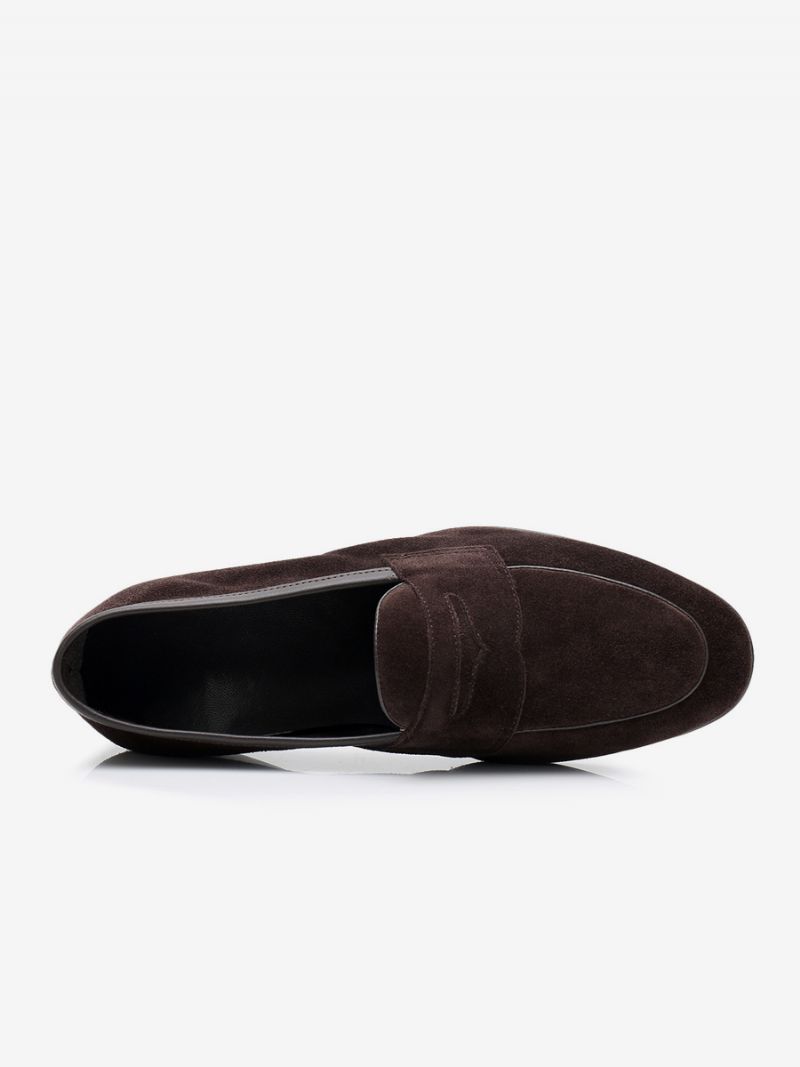 Mænds Loafer Kohud Slip-on Prom Bryllupssko - Chokolade