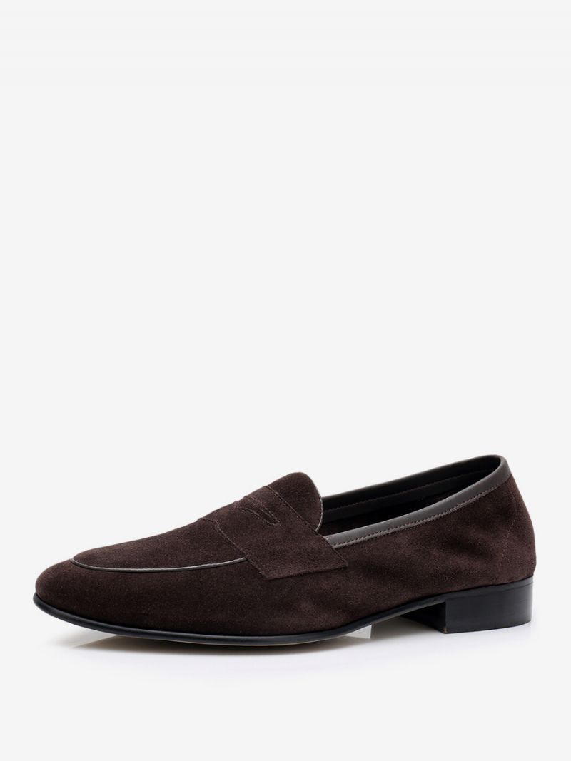 Mænds Loafer Kohud Slip-on Prom Bryllupssko - Chokolade