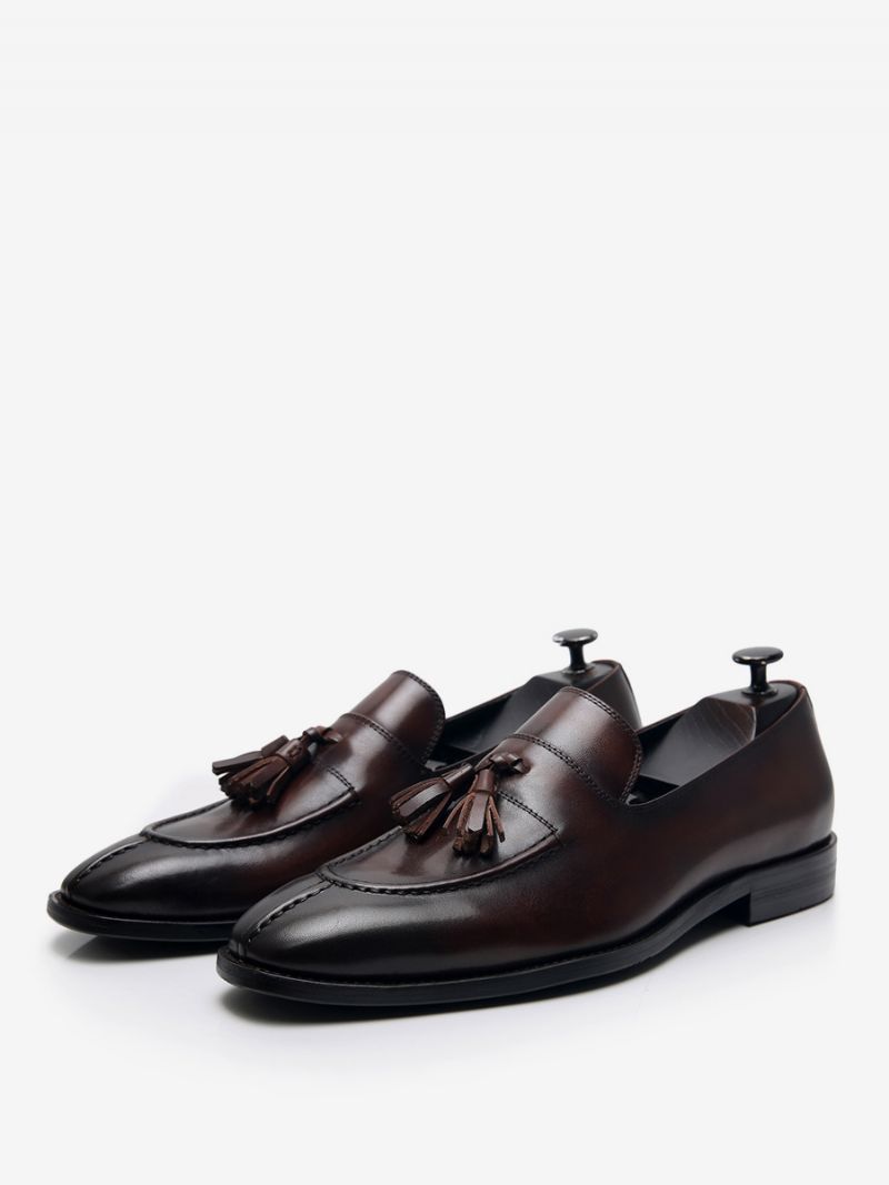 Mænds Loafer Koskind Slip-on Tassel Prom Bryllupssko