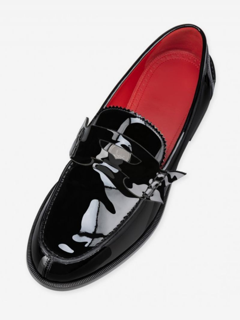 Mænds Loafer Sko Til Mænd Top-stitching Black Penny Loafers Bryllupsbalsko - Sort