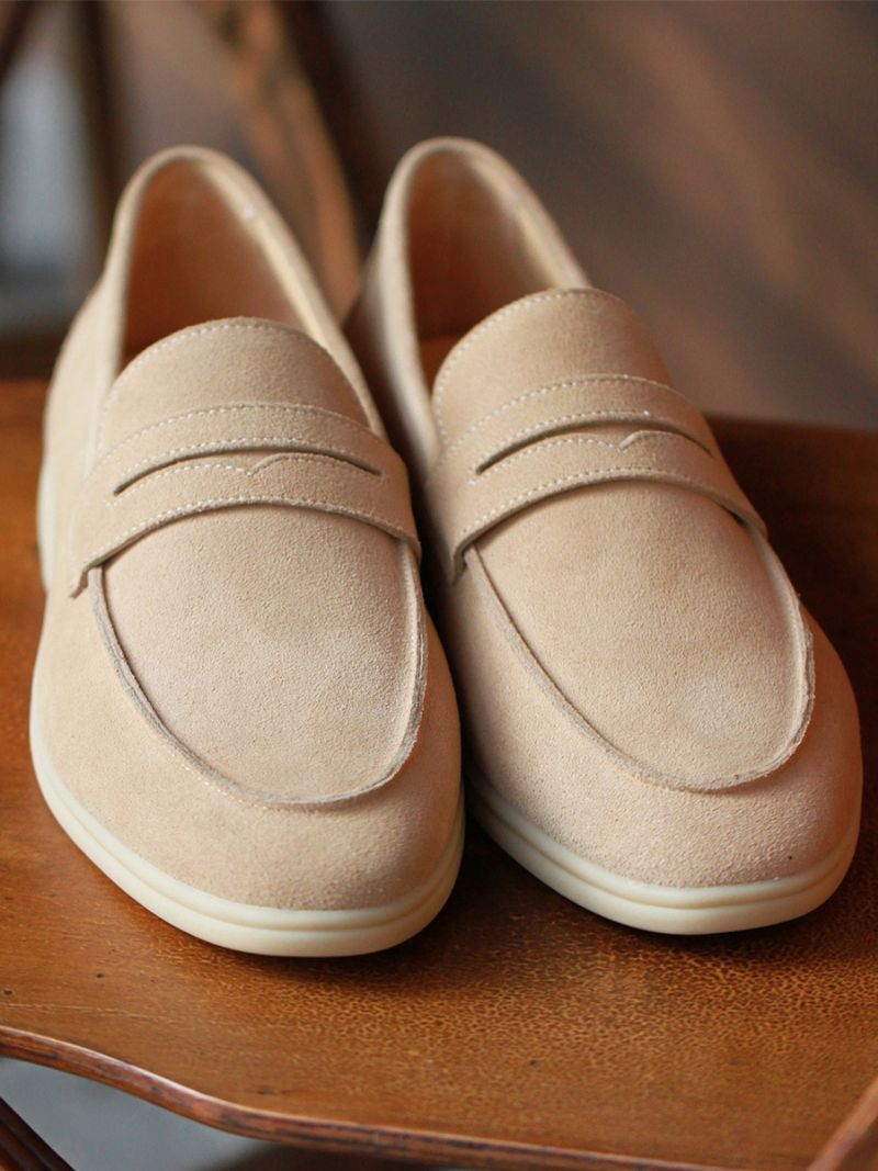 Mænds Micro Ruskind Slip On Upper Herre Loafer Sko - Lys Lys Gul