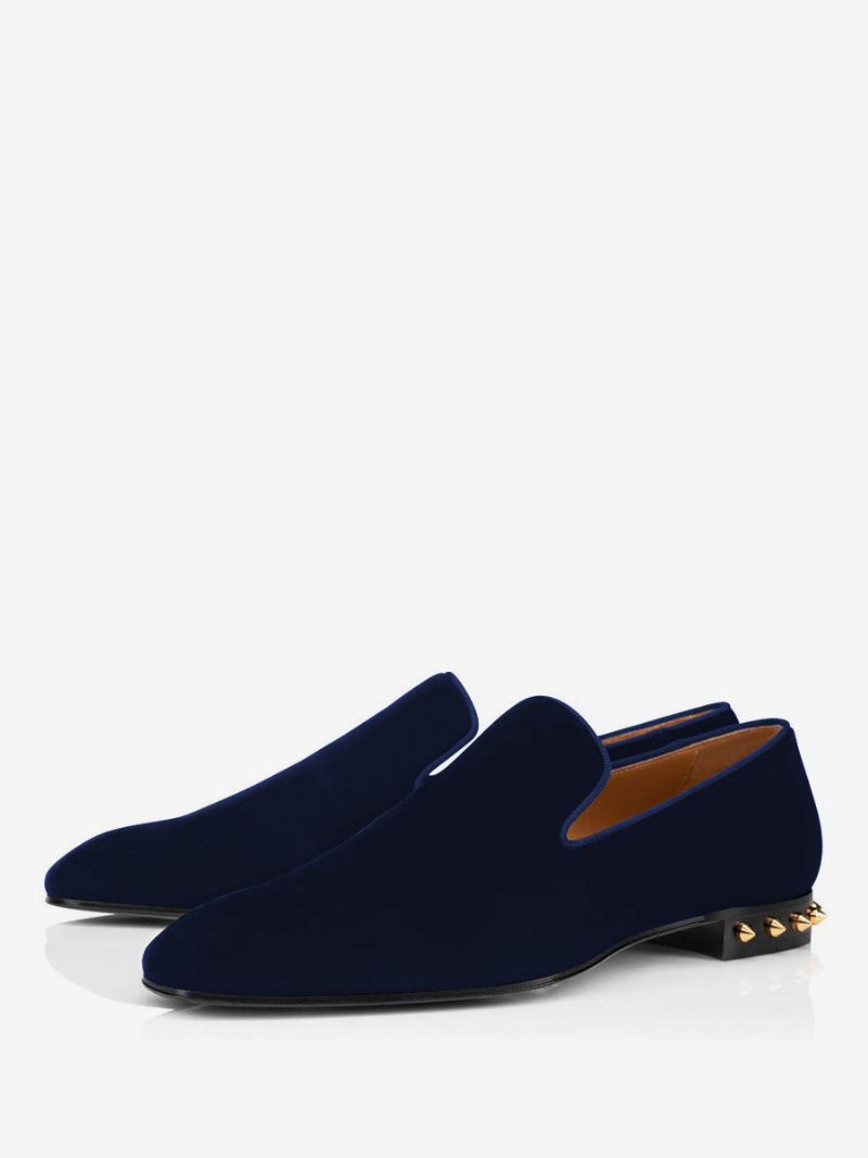 Mænds Mikroruskind Øvre Nitter Artwork Herre Loafer Sko Slip-on - Dark Navy