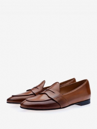 Mænds Penny Loafers Slip-on Rund Toe Dress Groom Sko