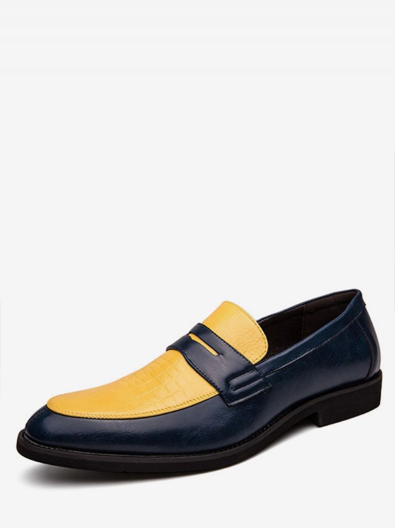 Mænds Penny Loafers Two Tone Prom Party Bryllupssko - Gul