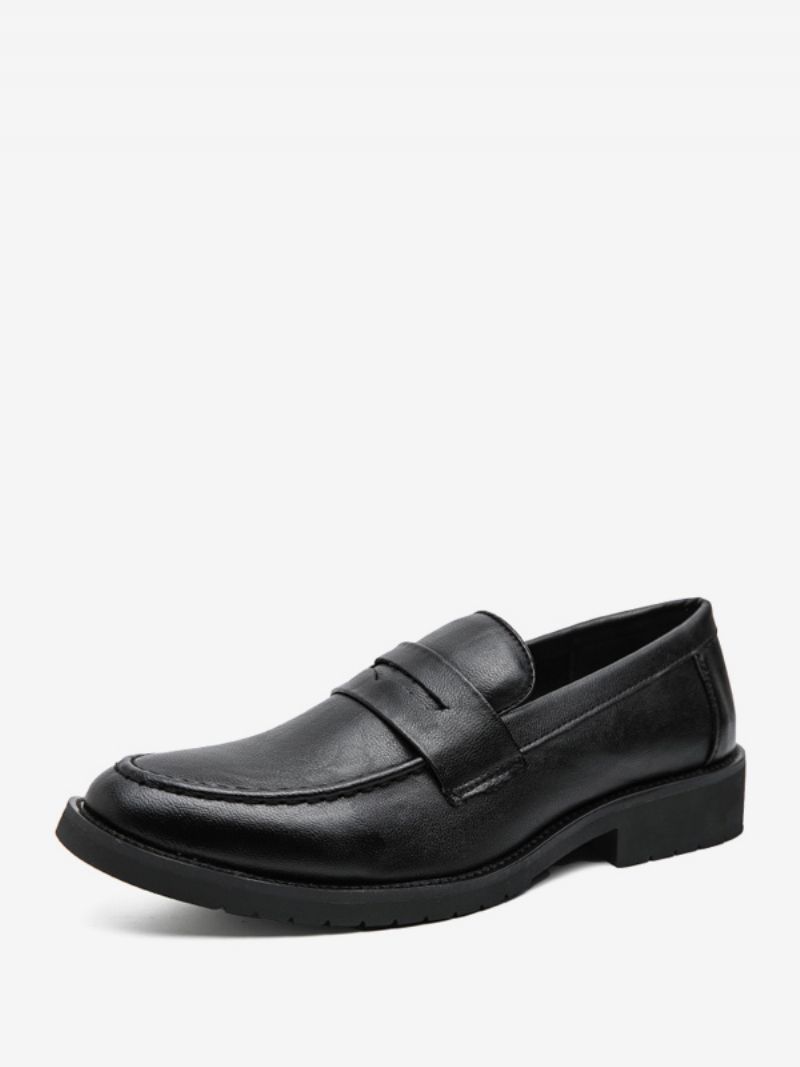 Mænds Prom Loafers Slip-on Rund Tå Pu Læder Loafer Sko