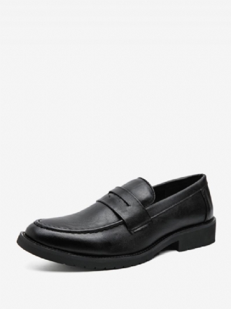 Mænds Prom Loafers Slip-on Rund Tå Pu Læder Loafer Sko