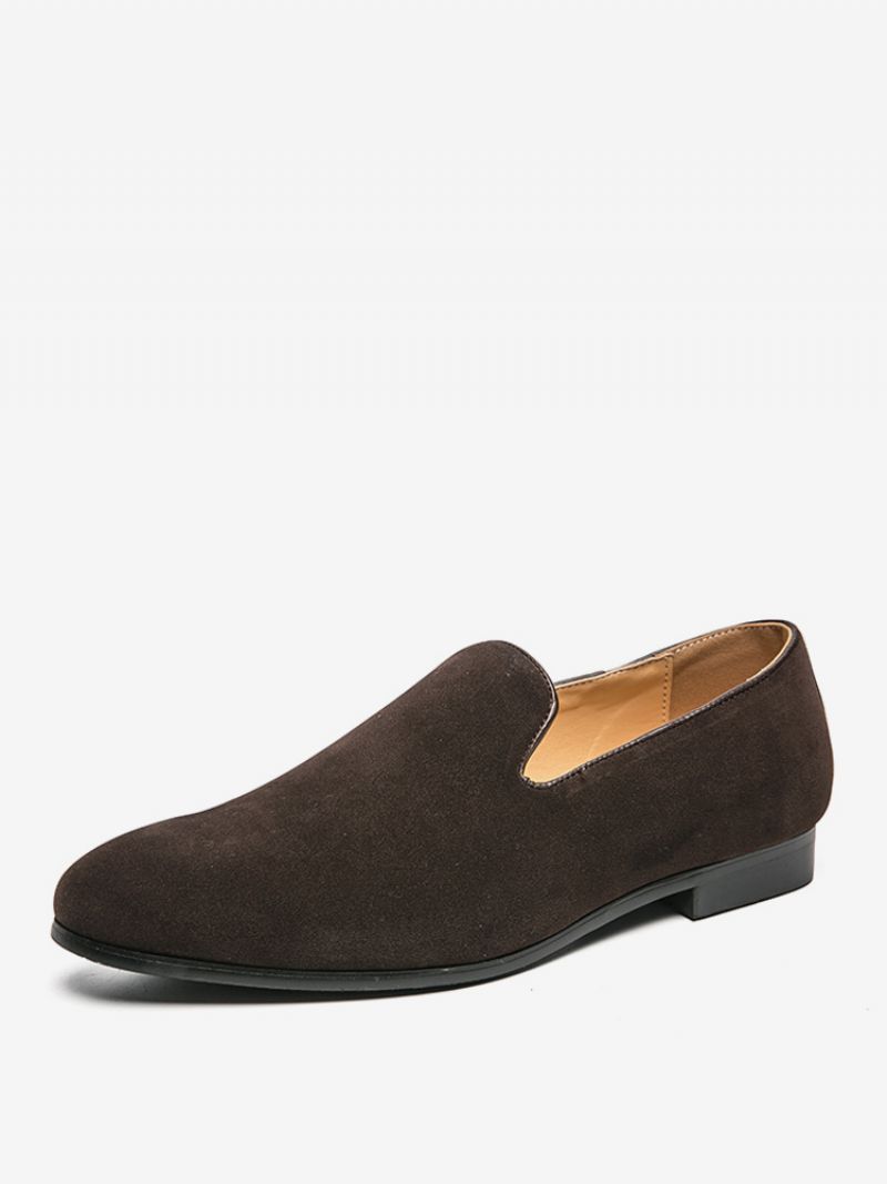 Mænds Prom Pu Læder Slip-on Loafer Sko - Kaffe Brun