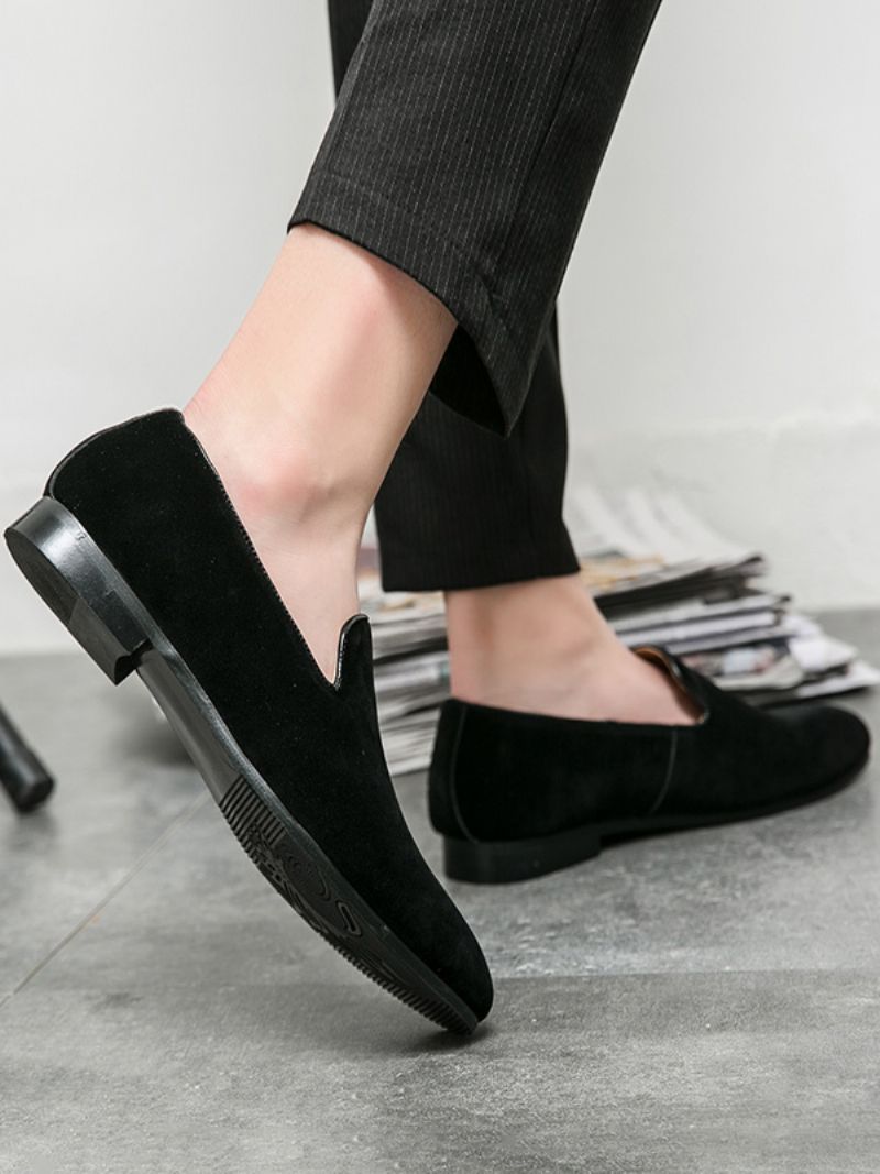 Mænds Prom Pu Læder Slip-on Loafer Sko - Sort