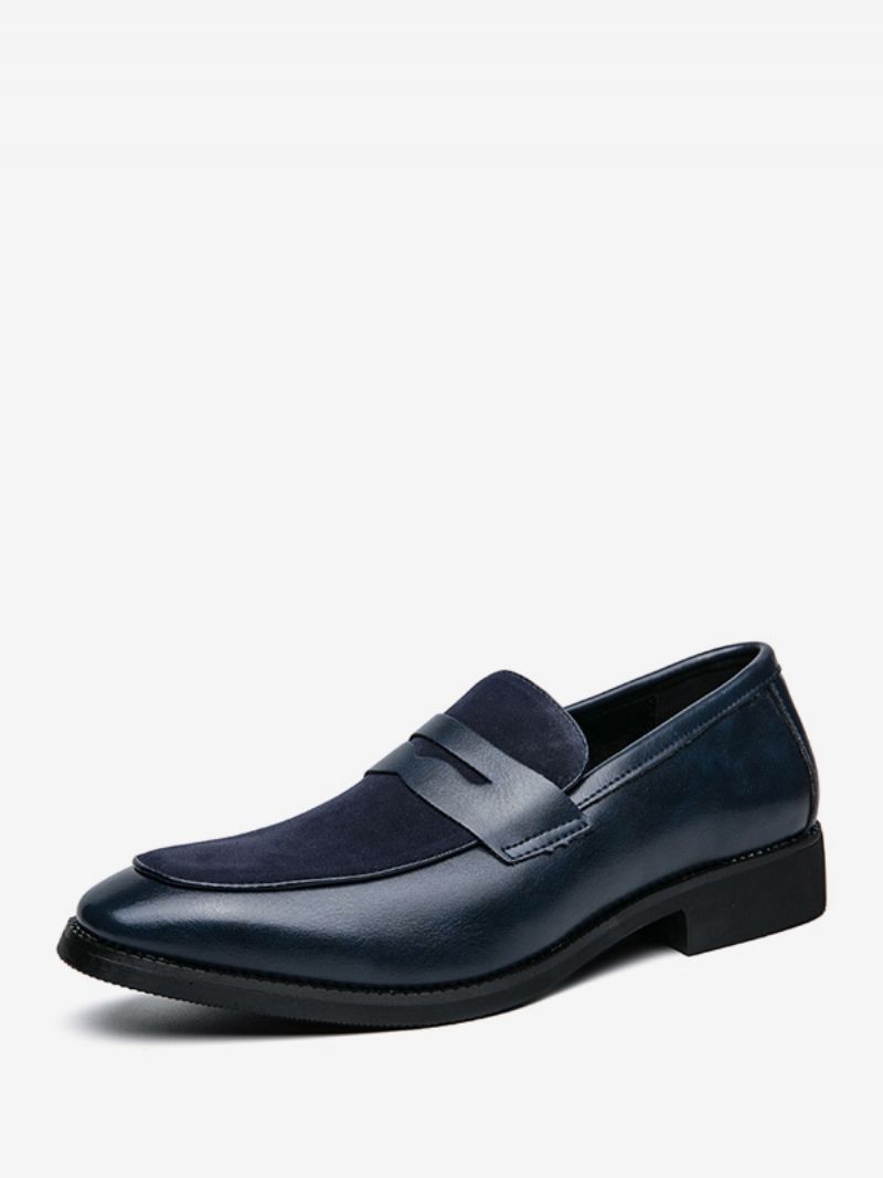 Mænds Prom Pu Læder Slip-on Loafer Sko - Blå