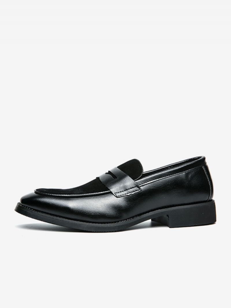 Mænds Prom Pu Læder Slip-on Loafer Sko - Sort