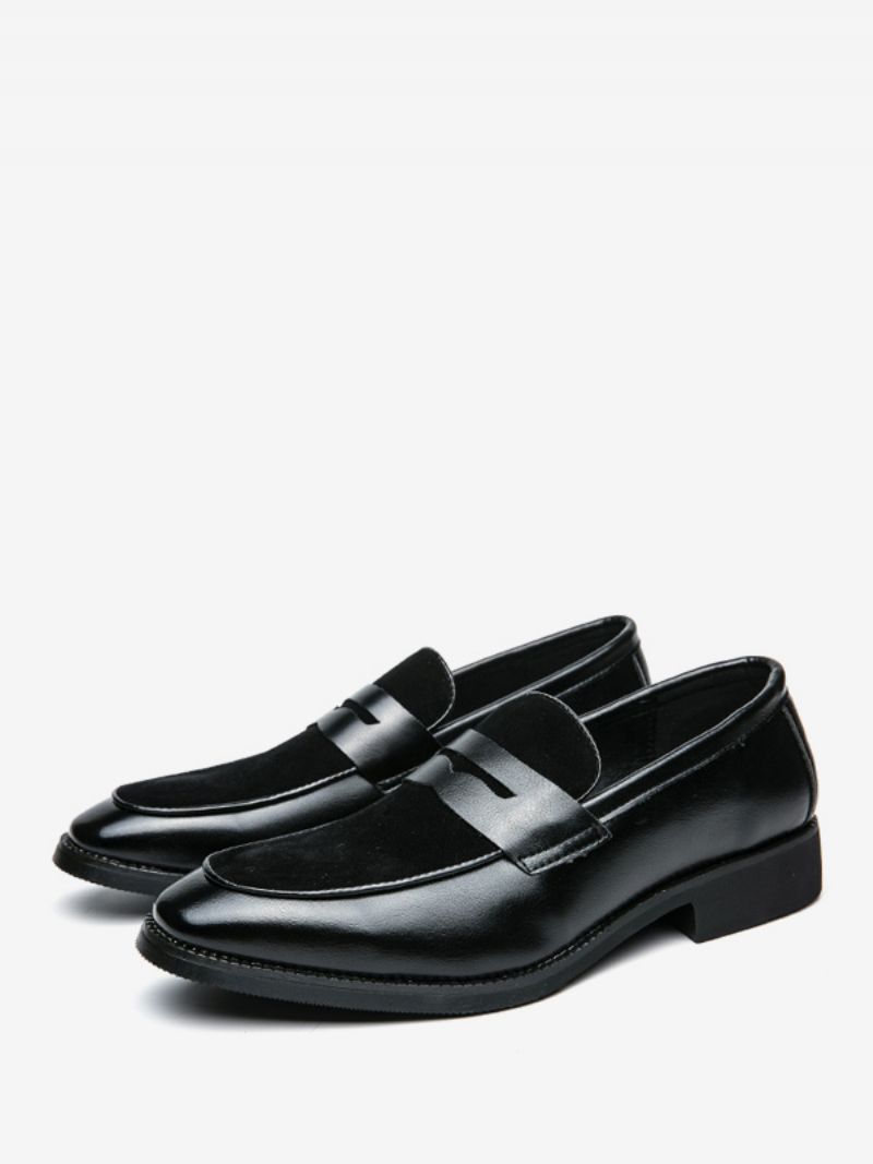 Mænds Prom Pu Læder Slip-on Loafer Sko - Sort