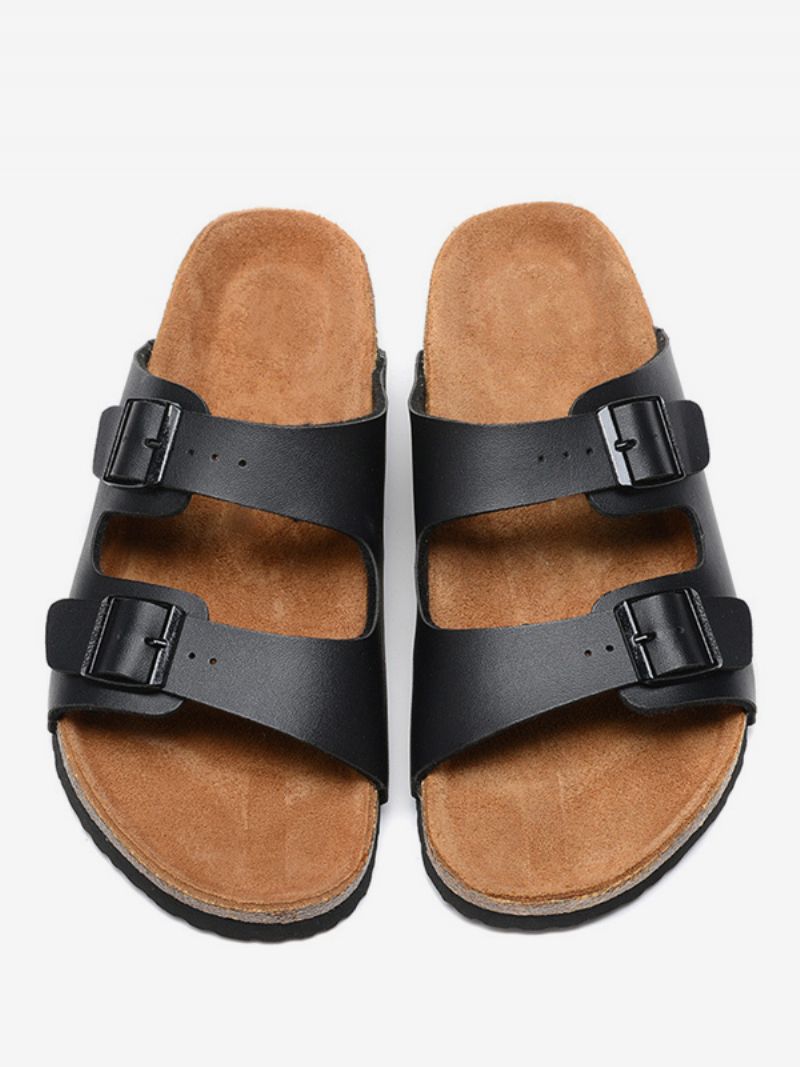 Mænds Sandaler Slip-on Justerbar Strap Spænde Hjemmesko Flade