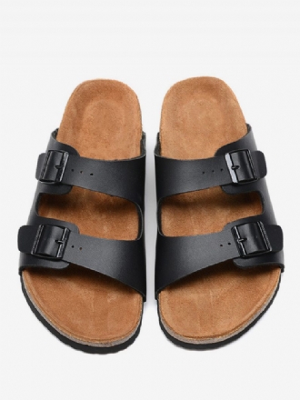 Mænds Sandaler Slip-on Justerbar Strap Spænde Hjemmesko Flade