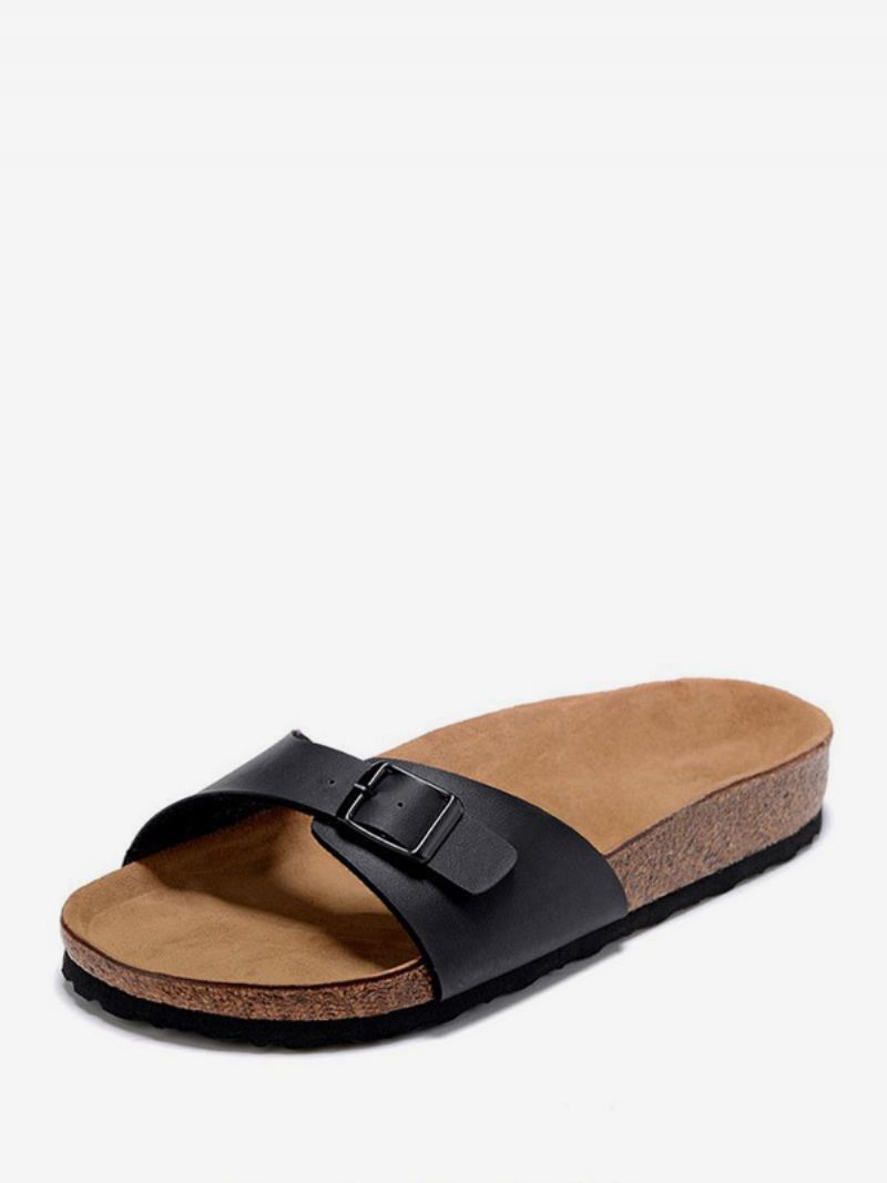 Mænds Sandaler Slip-on Justerbar Strap Spænde Hjemmesko Flade