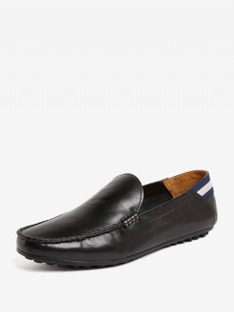 Mænds Slip On Rund Toe Kohud Loafer Sko