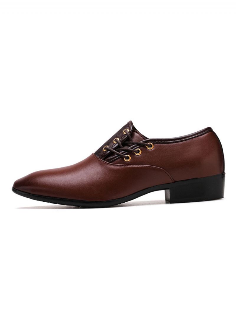 Mænds Snørebånd Monk Strap Slip On Dress Loafers - Kaffe Brun